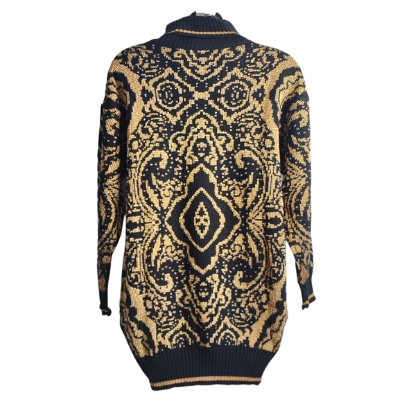 Vintage Pronto Moda Black Gold Turtle Neck Sweater Size S - Picture 2 of 8